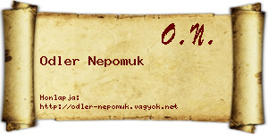 Odler Nepomuk névjegykártya